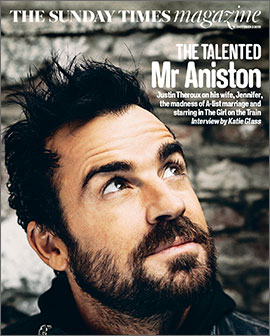 Justin Theroux on his wife Jennifer Aniston -  interview with Katie Glass at The Sunday Times Magazine